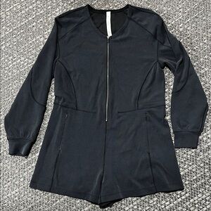 Lululemon | Black Ribbed Softstreme Long-Sleeve Romper